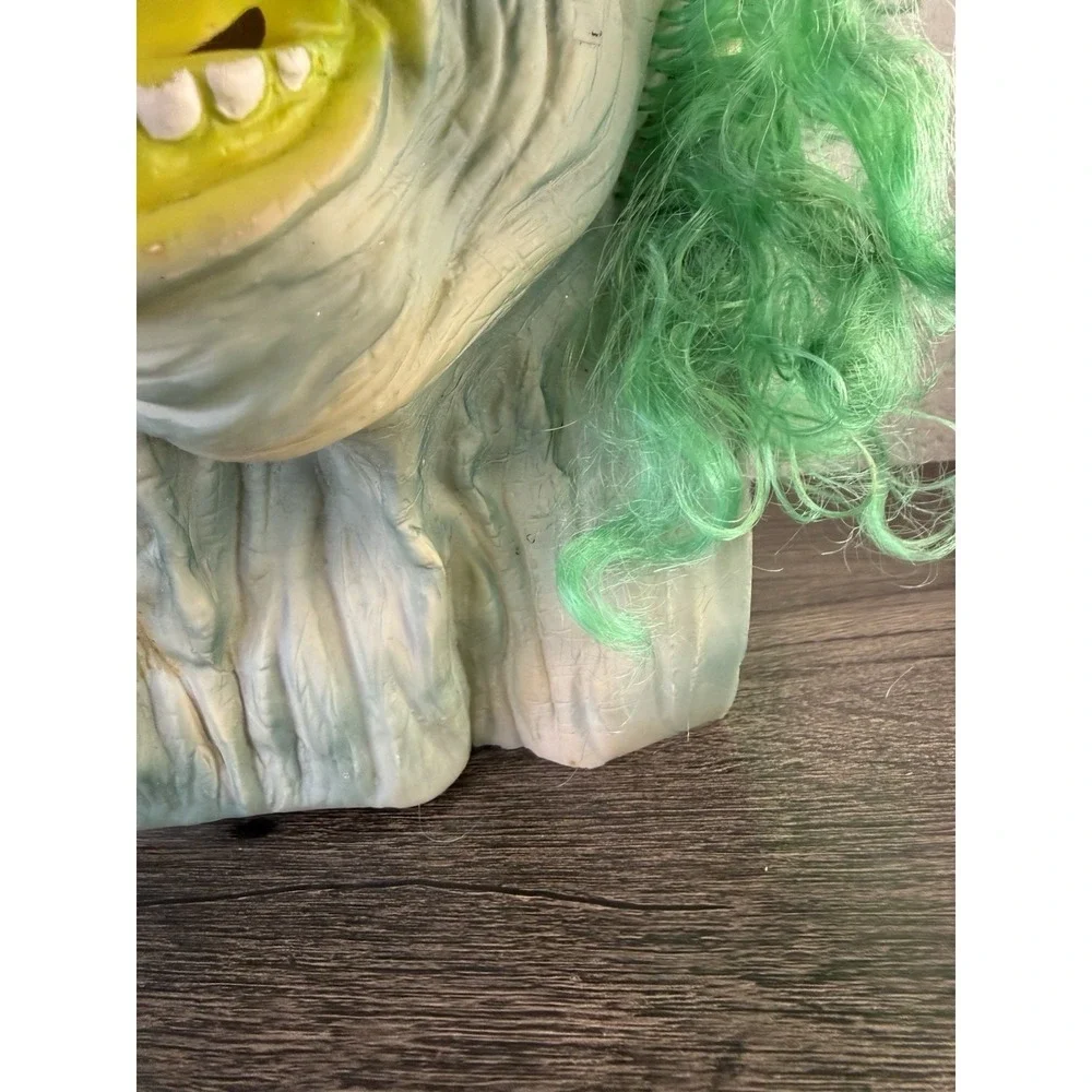 Vintage Fun World Mask #9223 Two Face Green Eyes Hair. 80s Costumes.
